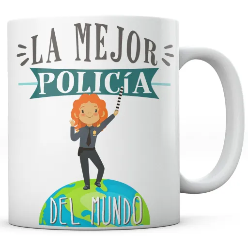 Taza La Mejor Policía del Mundo Mujer