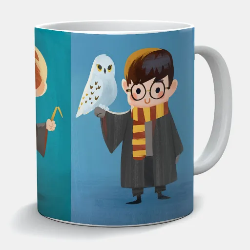 Taza Harry Potter Hermione y Ron acuarela