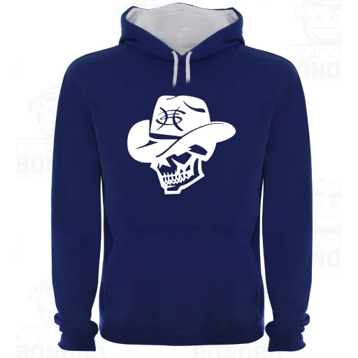 Sudadera Capucha Bicolor Heroes del Silencio Calavera