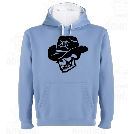 Sudadera Capucha Bicolor Heroes del Silencio Calavera