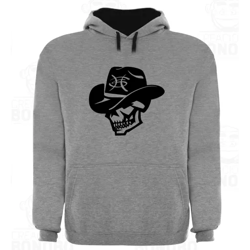 Sudadera Capucha Bicolor Heroes del Silencio Calavera