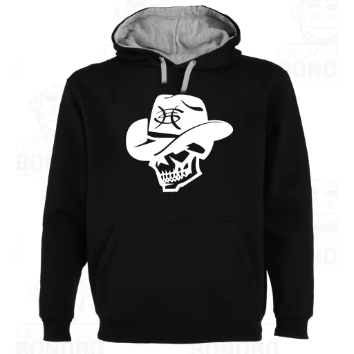 Sudadera Capucha Bicolor Heroes del Silencio Calavera