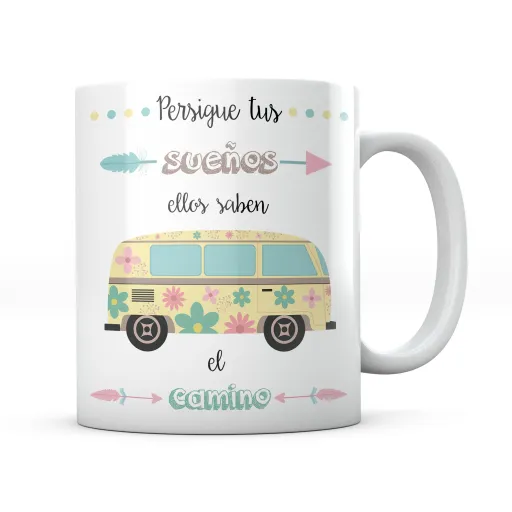 Taza Persigue Tus Sueños Ellos Saben el Camino Furgoneta