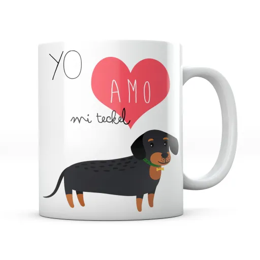 Taza Yo Amo Mi Teckel Dachshund Perro Salchicha