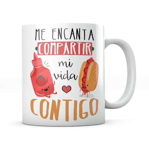 Taza Me Encanta Compartir Mi Vida Contigo